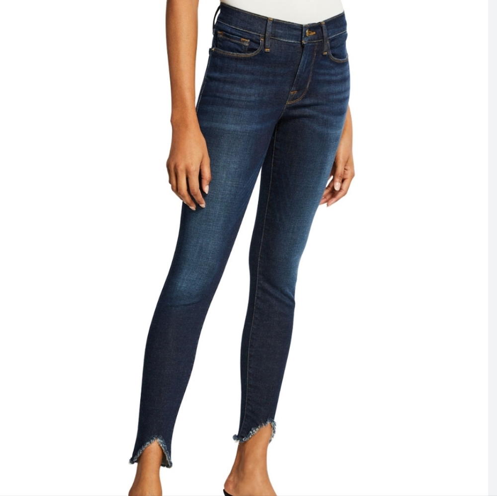 NWOT Frame Le Skinny De Jeanne Raw-Hem Mid-Rise Jeans